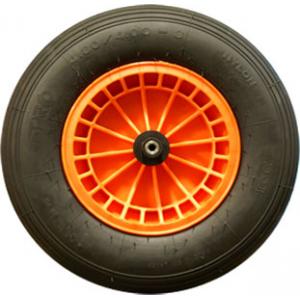 Kruiwagenwiel kunststofvelg oranje Kruiwagenwiel kunststofvelg oranje